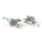 Blue Bird and Pearl Earrings with Cubic Zirconia