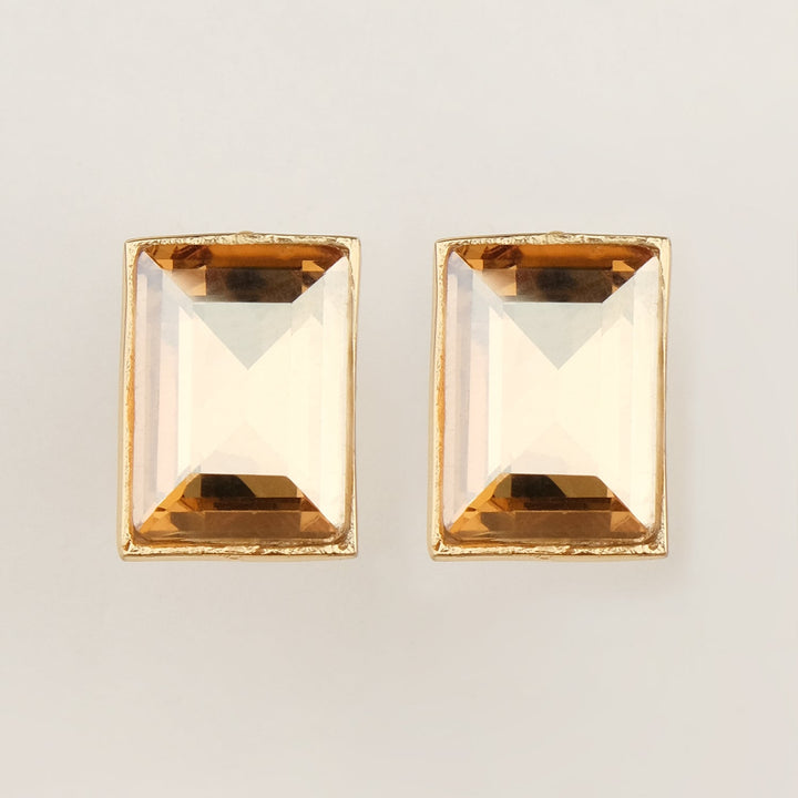 Citrine Crystal Stud Earrings