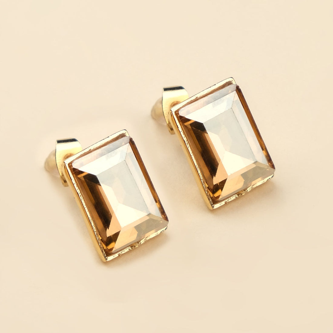 Citrine Crystal Stud Earrings