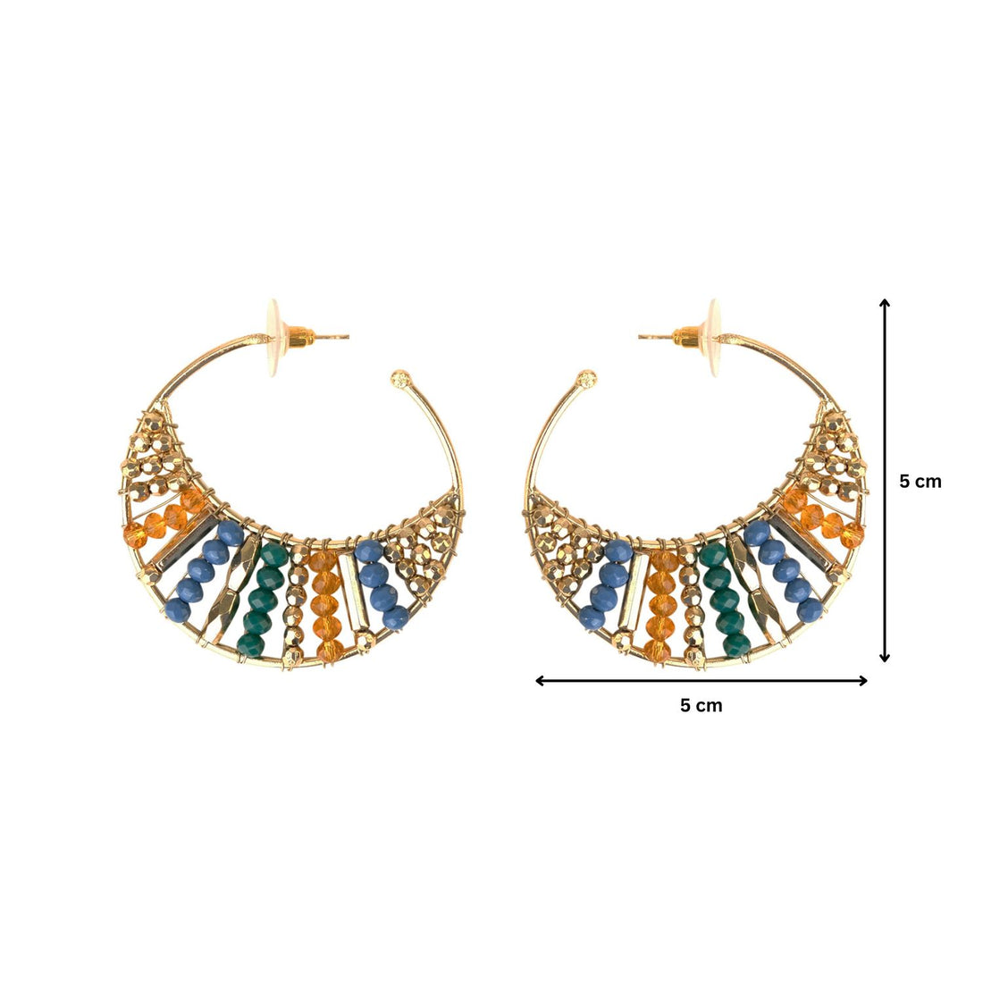 Vibrant Beaded Hoops Earrings