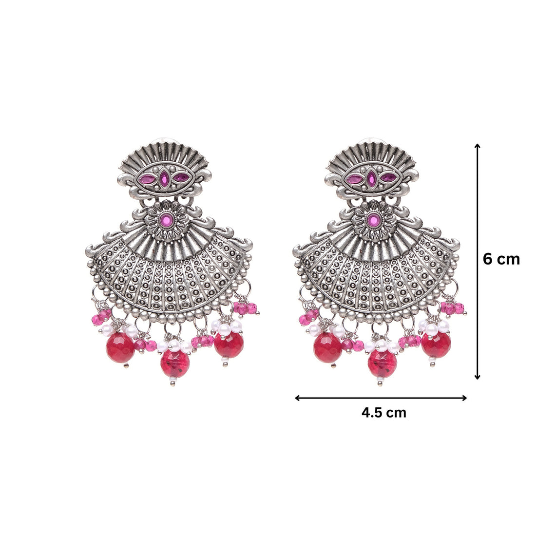 Sharvya Beaded Oxidised Earrings