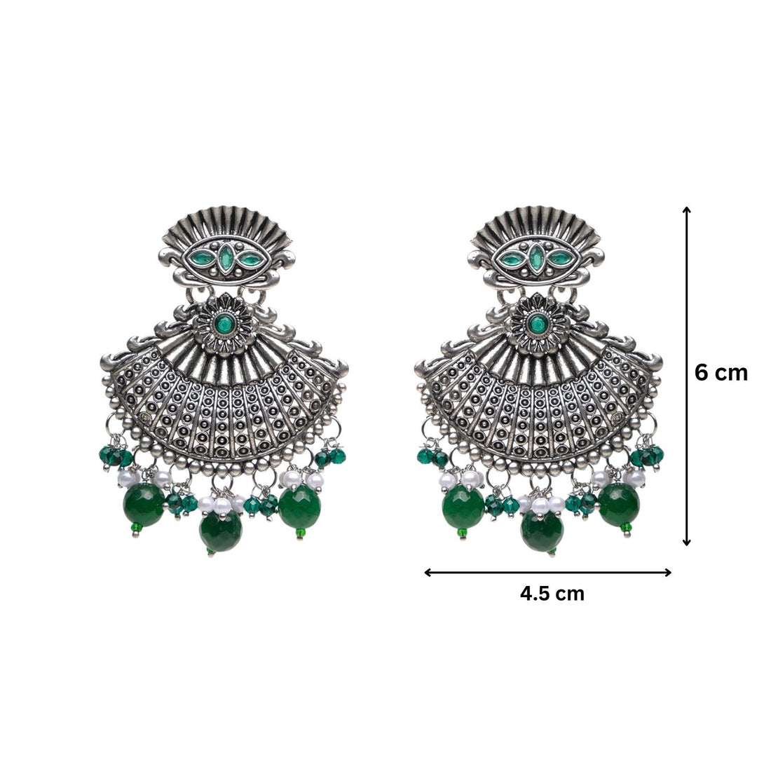 Sharvya Beaded Oxidised Earrings