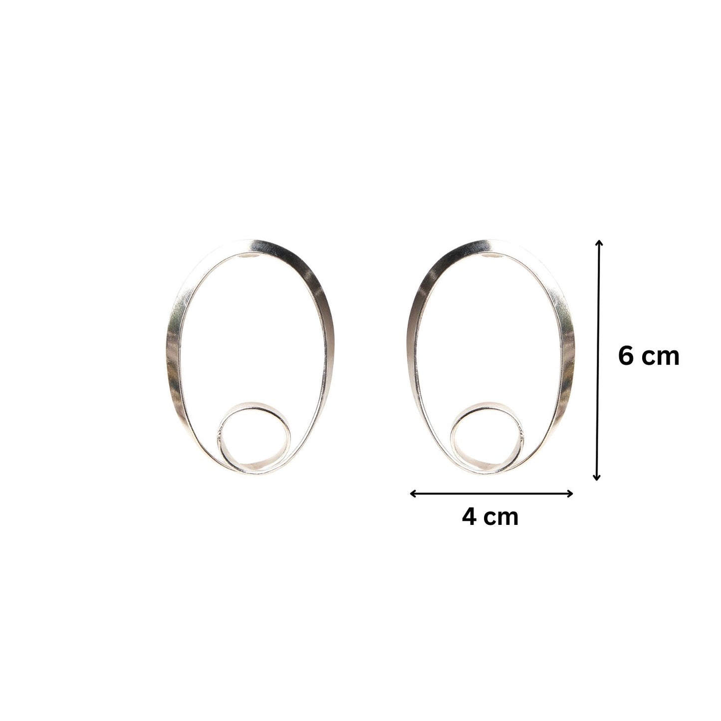 Grand Oval Twisted Silver Hoop Earrings