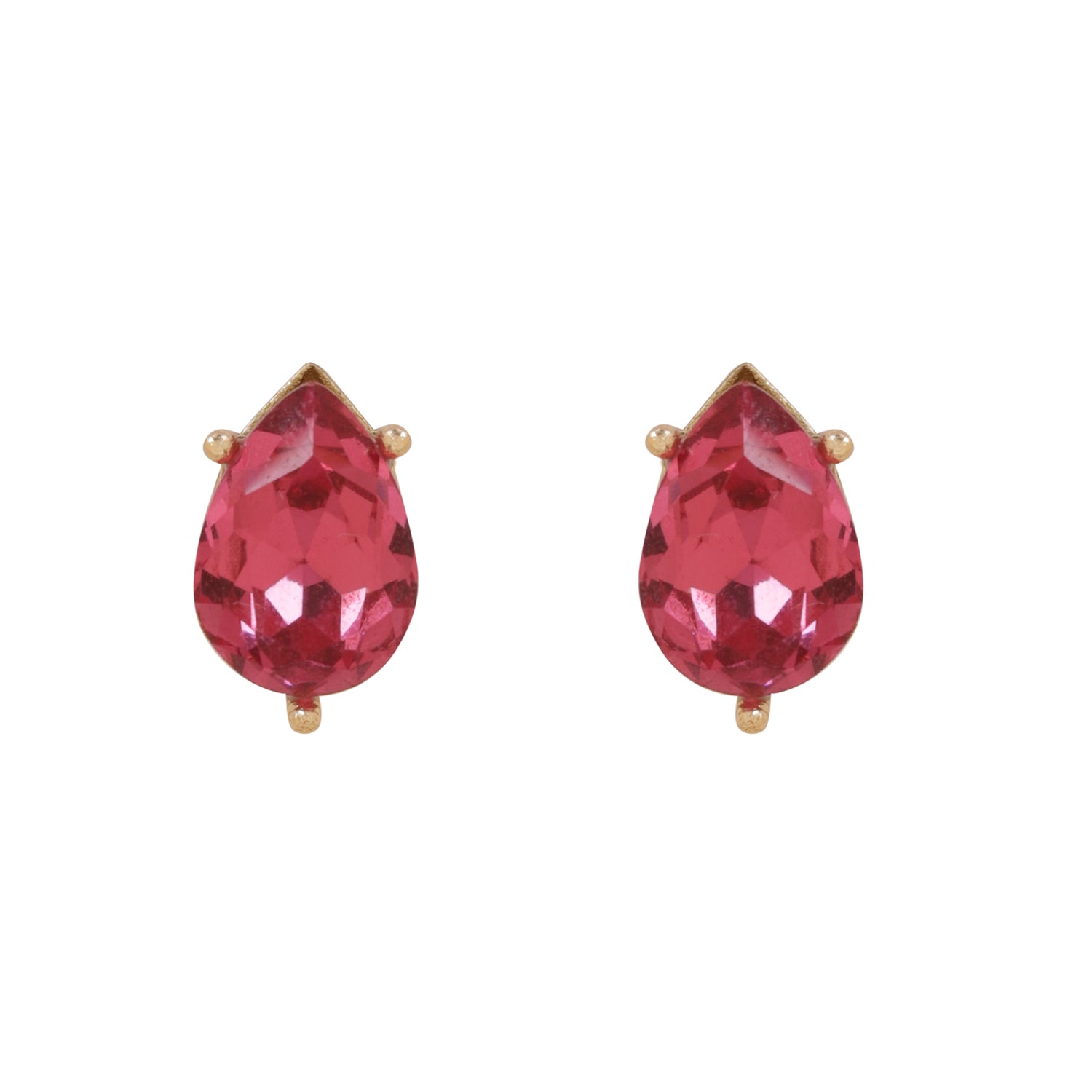 Crystal Fuchsia Stud Earrings
