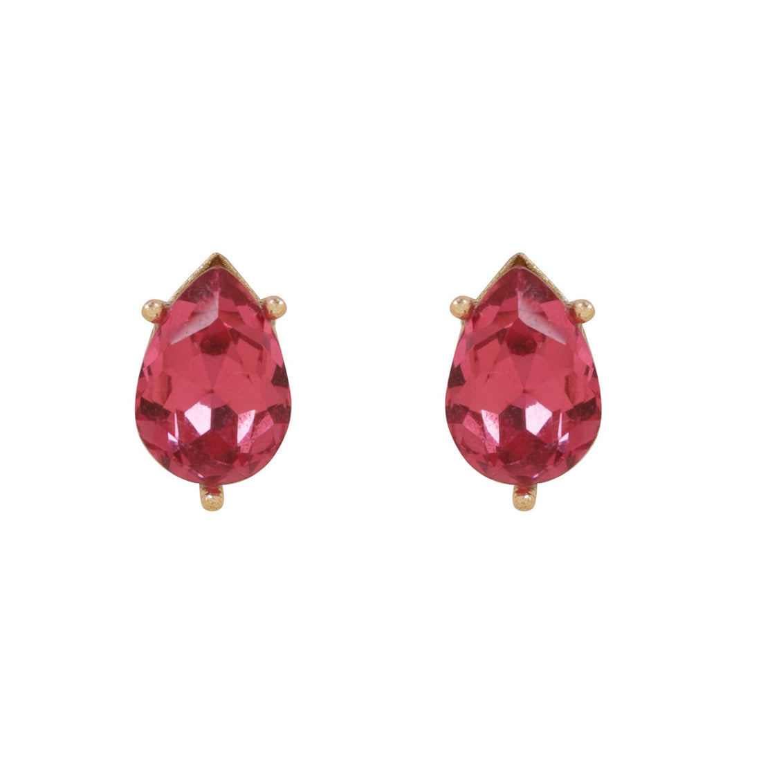 Crystal Fuchsia Stud Earrings