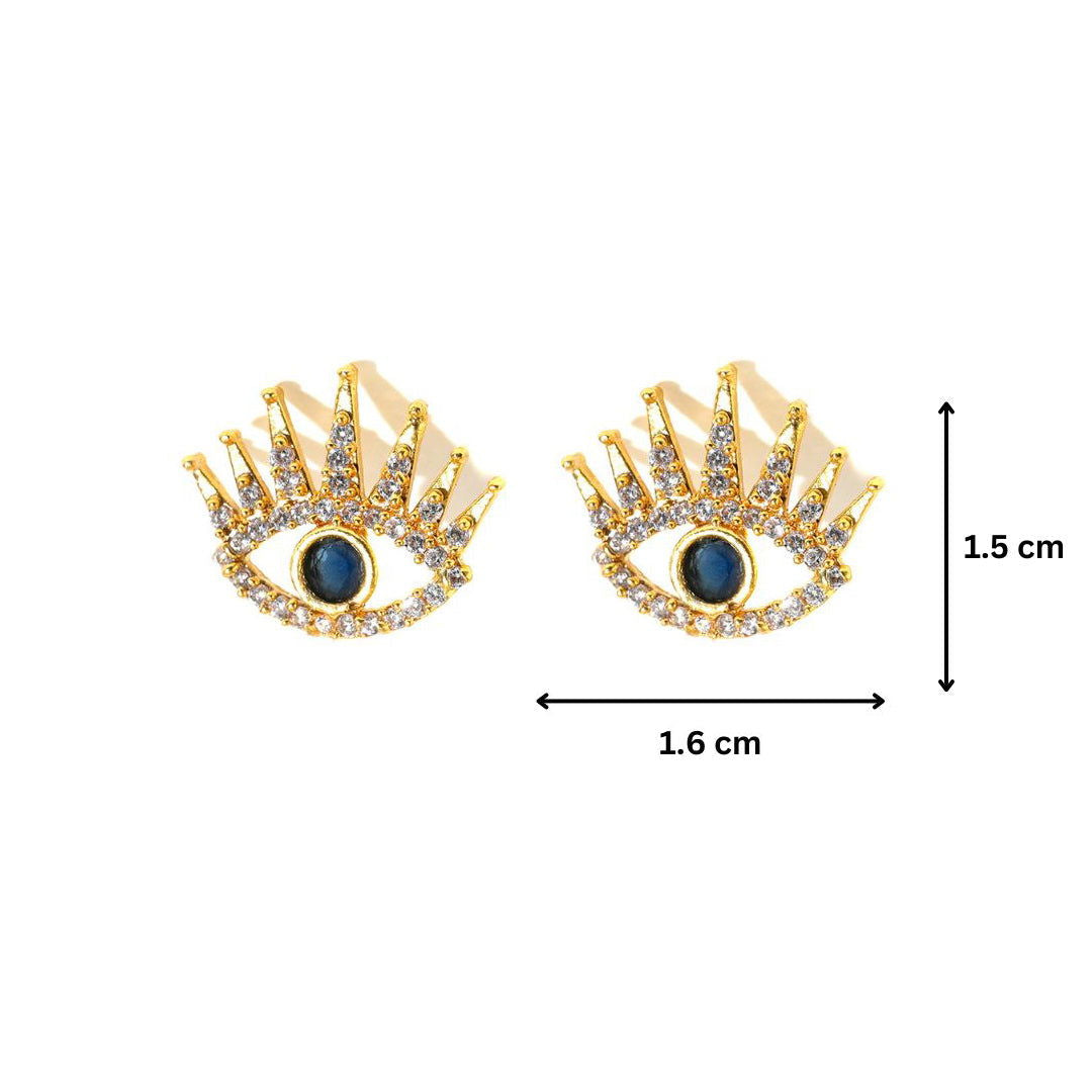 Cubic Zirconia AD Evil Eye Stud Earrings