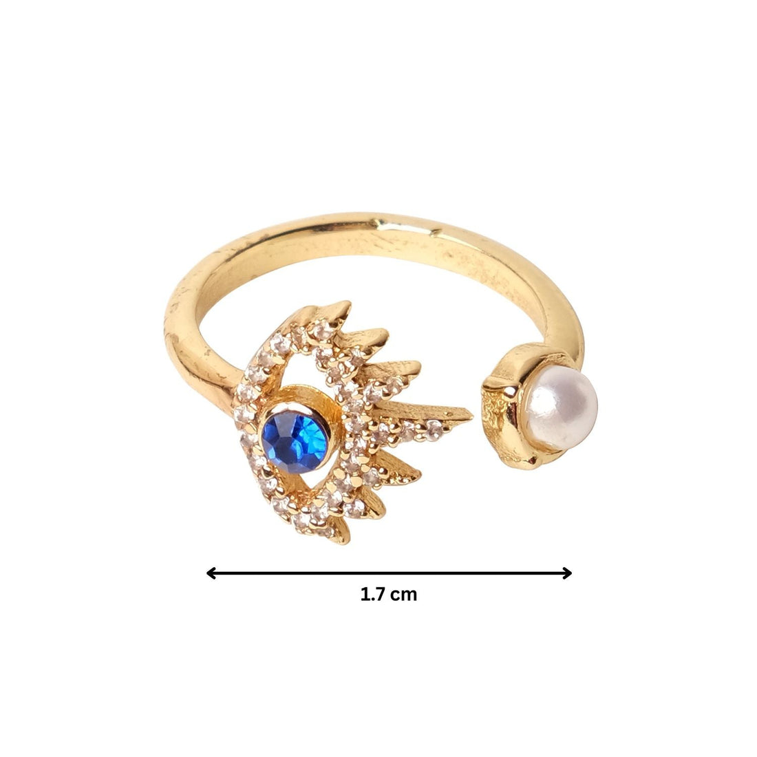 Cubic Zirconia AD Pearl Evil Eye Ring