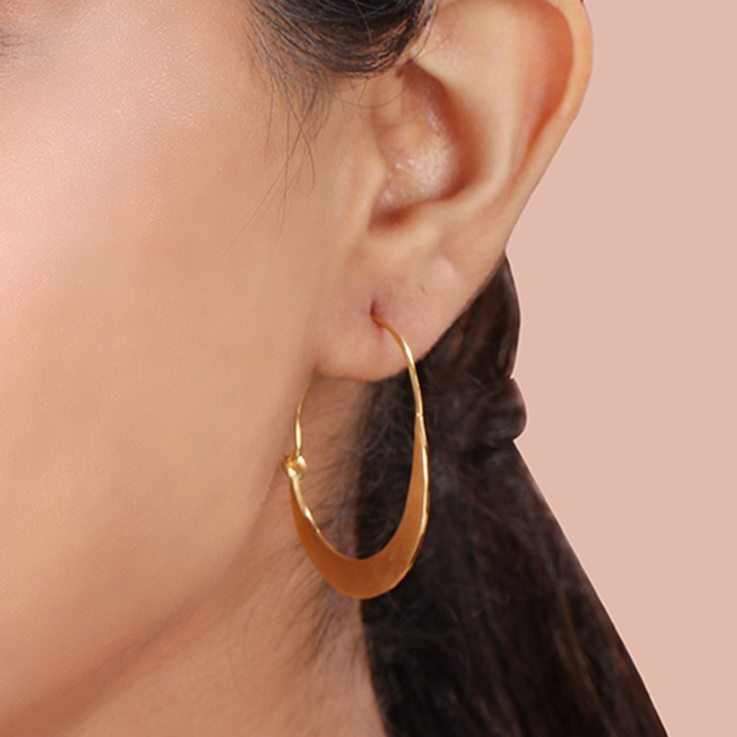 Textured Hammered Hoop Earrings