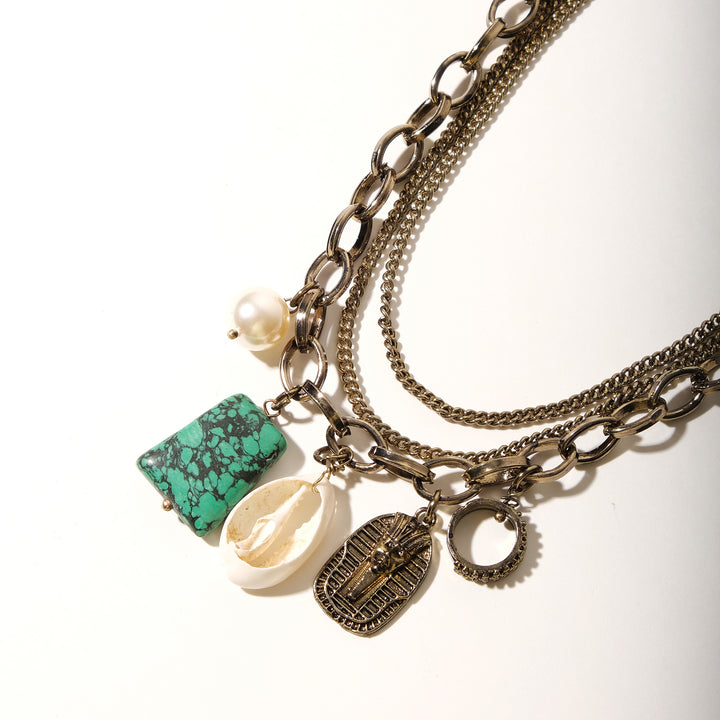 Vintage Charm Gemstones Necklace