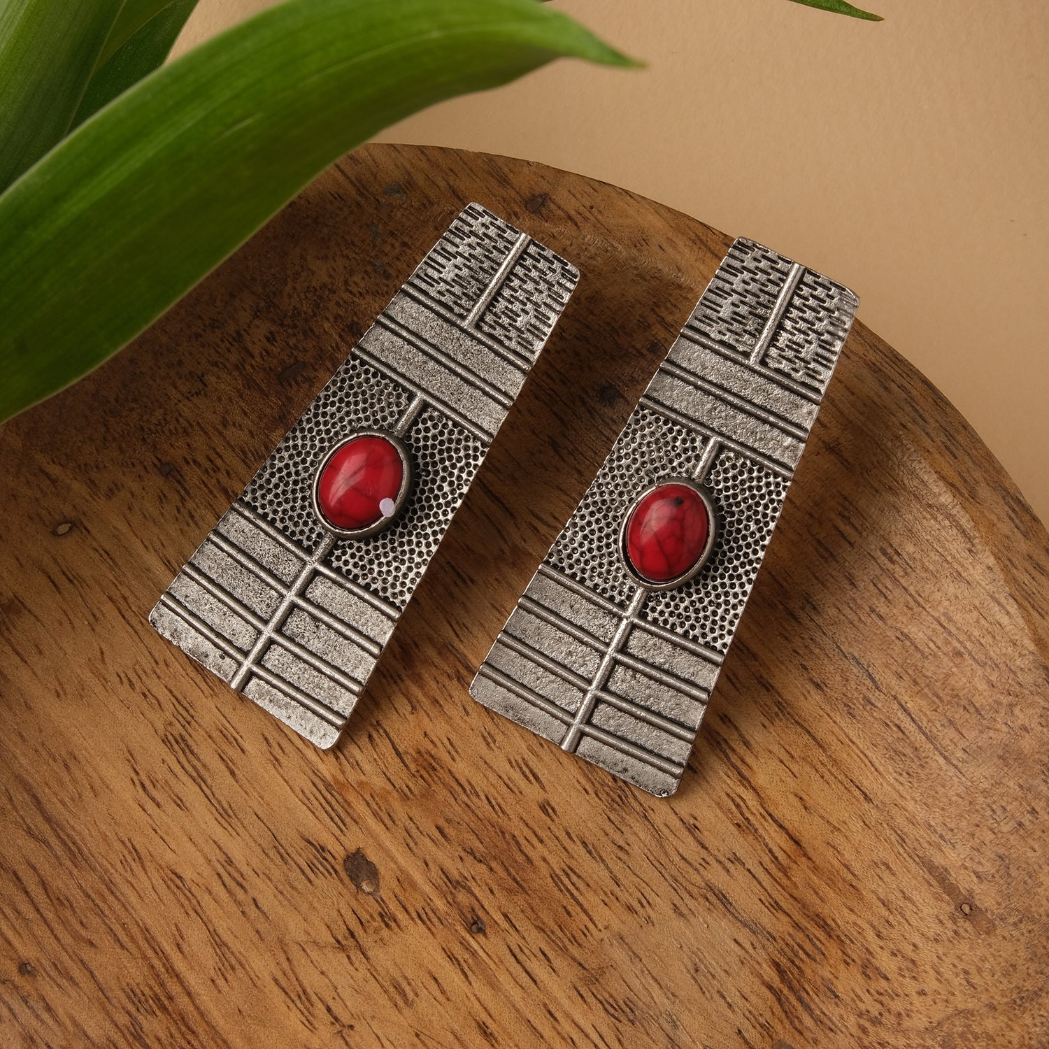 Vintage Tribal Rustic Elongated Earrings