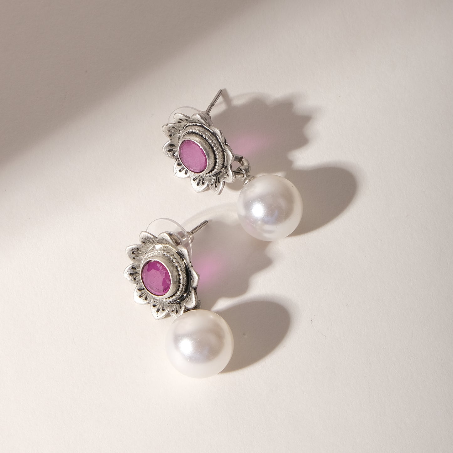 Floral Pearl Drop Earrings