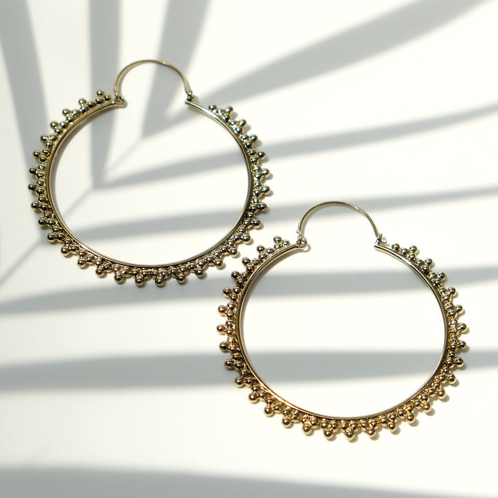 Vintage Carved Round Hoops