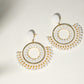 Gold Luster Pearl Beaded Round Earrings