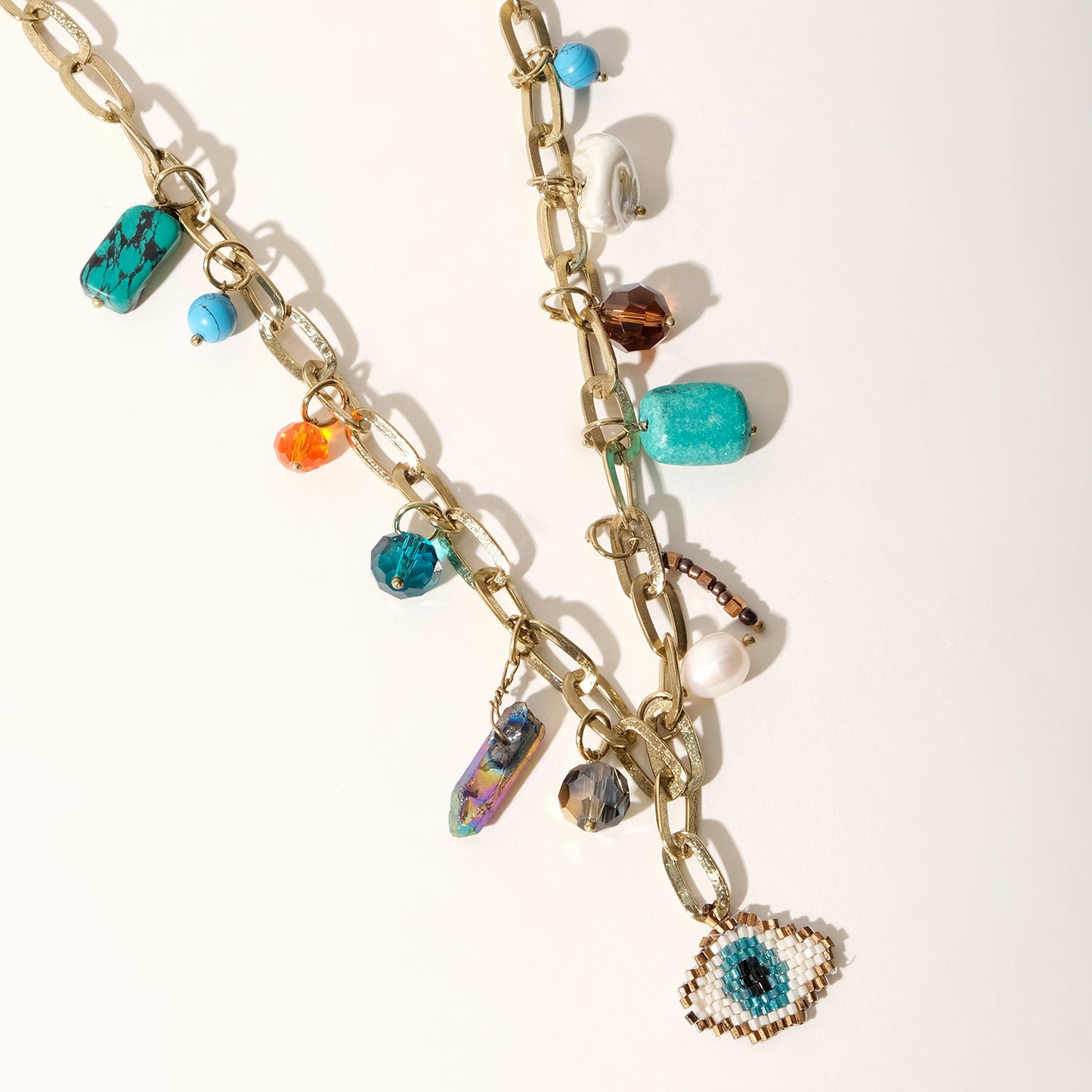Mystical Evil Eye Crystal Beads Necklace