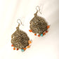 Uncut Beads Phulkari Dangler Earrings