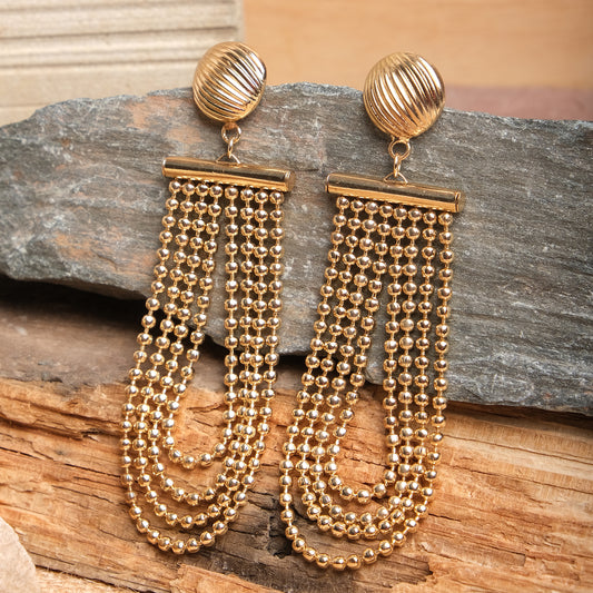 Golden Glamour Bliss Dangler Earrings