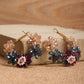 Multi Floral Beaded Hoop Earrings