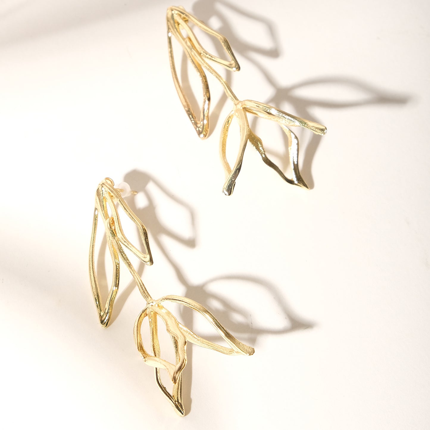 Gold Grand Blossom Petal Drop Earrings