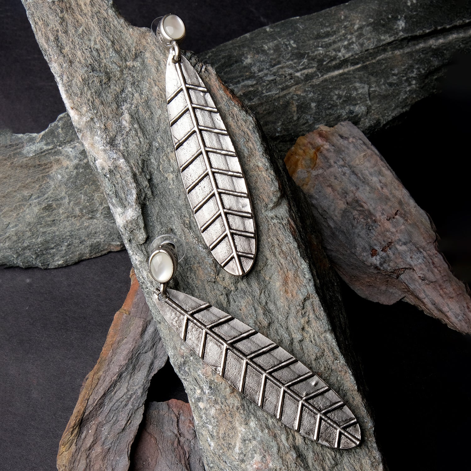 Vintage Tribal Boho Leaf Earrings