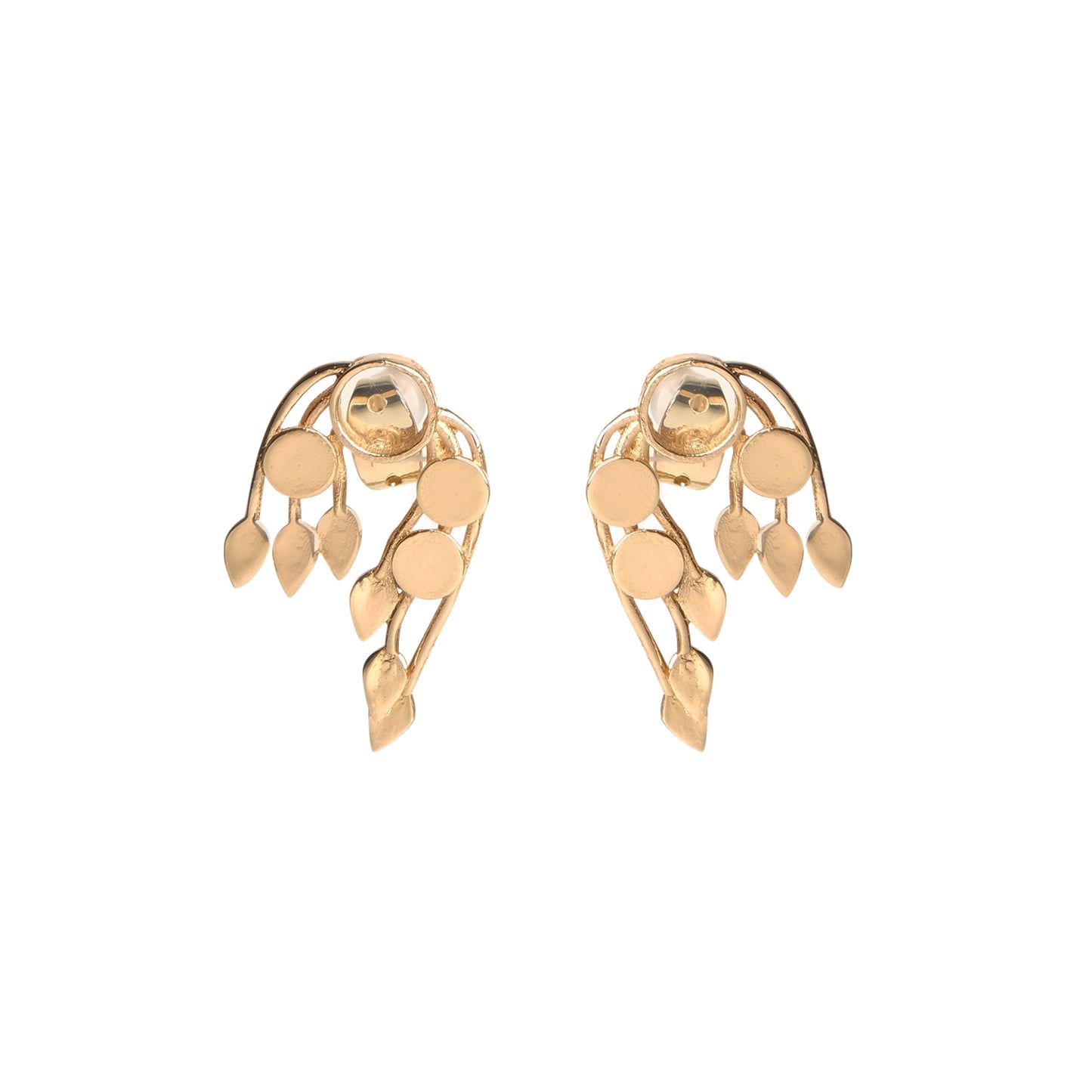 Gold Lotus Petal Stud Earrings