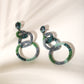Spiral Green Drop Earrings