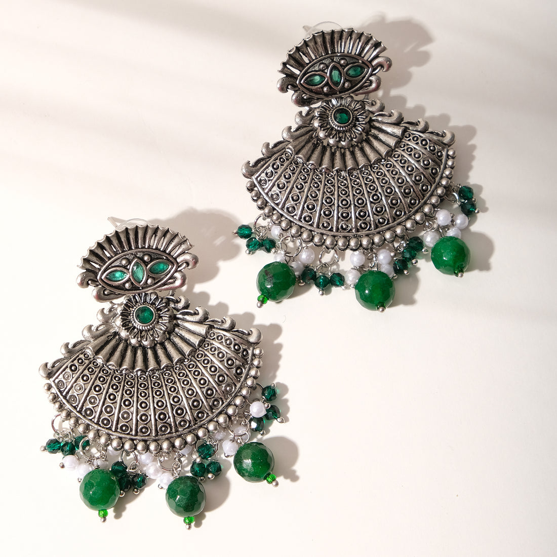 Sharvya Beaded Oxidised Earrings