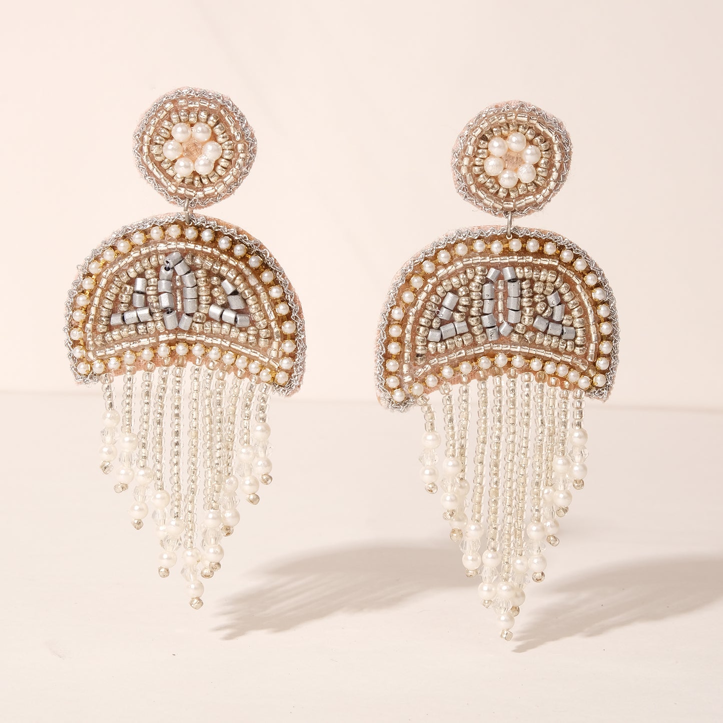 Gypsy Ivory Beads Statement Earrings