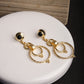 Golden Eclipse Gemstone Drop Earrings