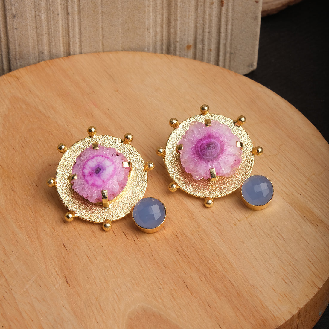 Semi-Precious Lavendar Azure Drop Earrings