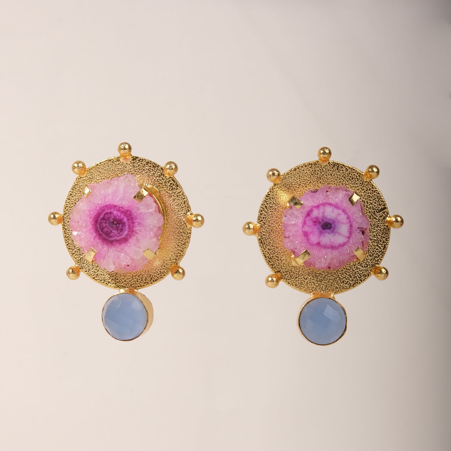 Semi-Precious Lavendar Azure Drop Earrings