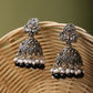 Oxidised Lightweight Fulkari Jhumka Earrings