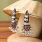 White Beaded Chakri Earrings