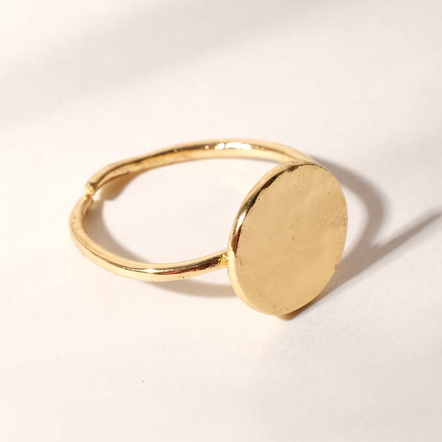Gold Hammered Coin Ring