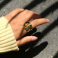 Green Emerald Cascade Ring