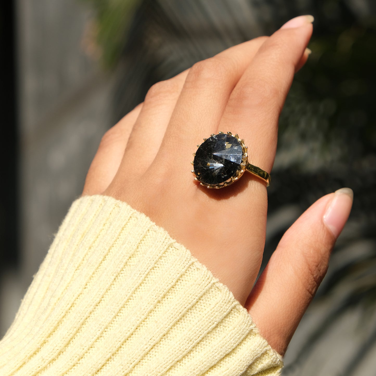 Sphere Ridge Gemstone Ring