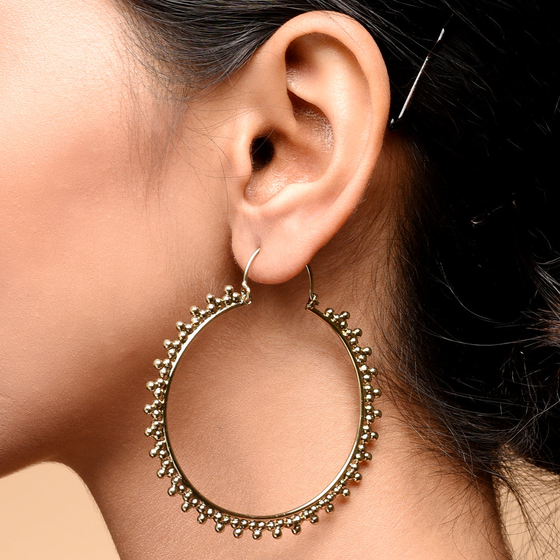 Vintage Carved Round Hoops