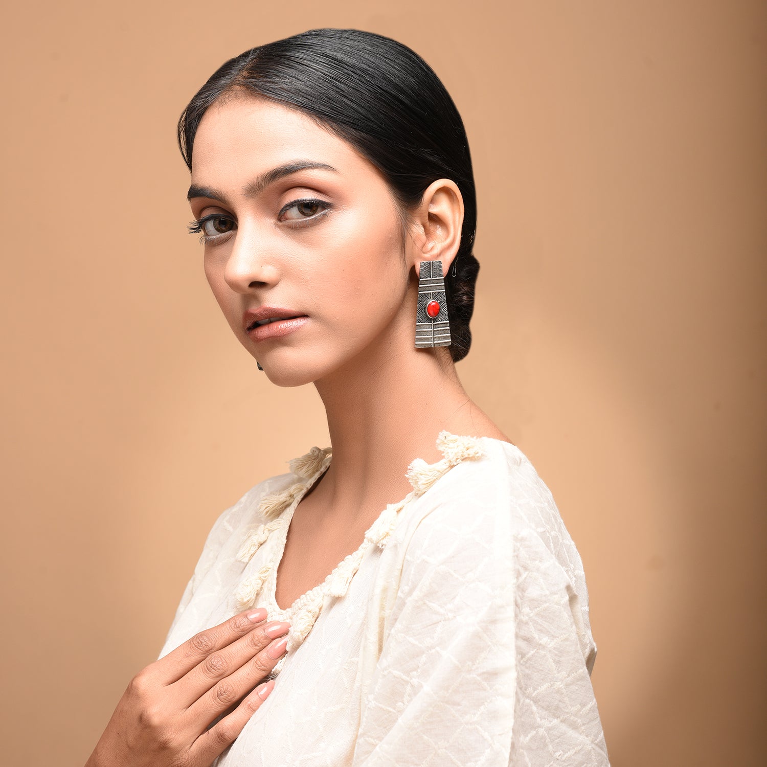 Vintage Tribal Rustic Elongated Earrings