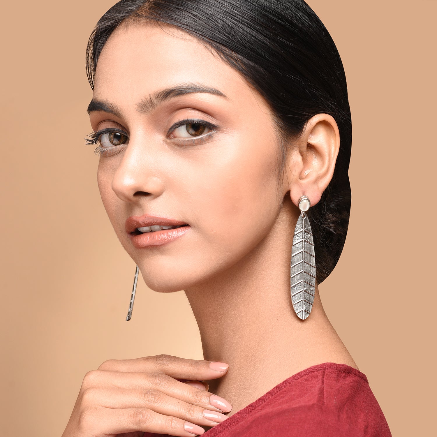 Vintage Tribal Boho Leaf Earrings