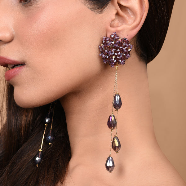 Purple Gleam Dangler Earrings