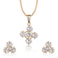 Shimmer American Diamond Crystal Pendant Set With Earrings