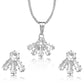 Dazzle American Diamond Crystal Pendant Set With Earrings