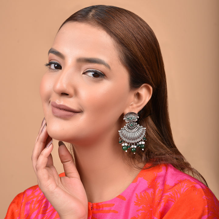 Sharvya Beaded Oxidised Earrings