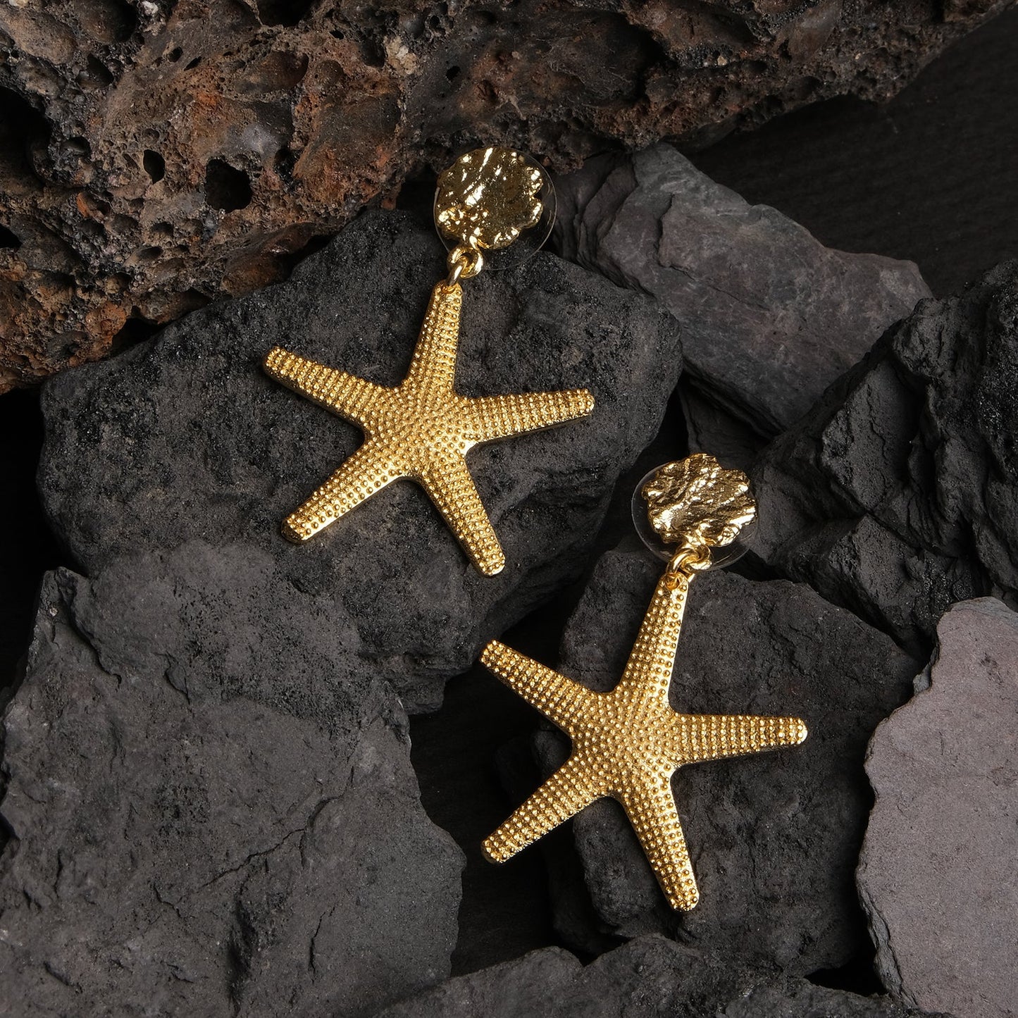 Dainty Starfish Drop Earrings