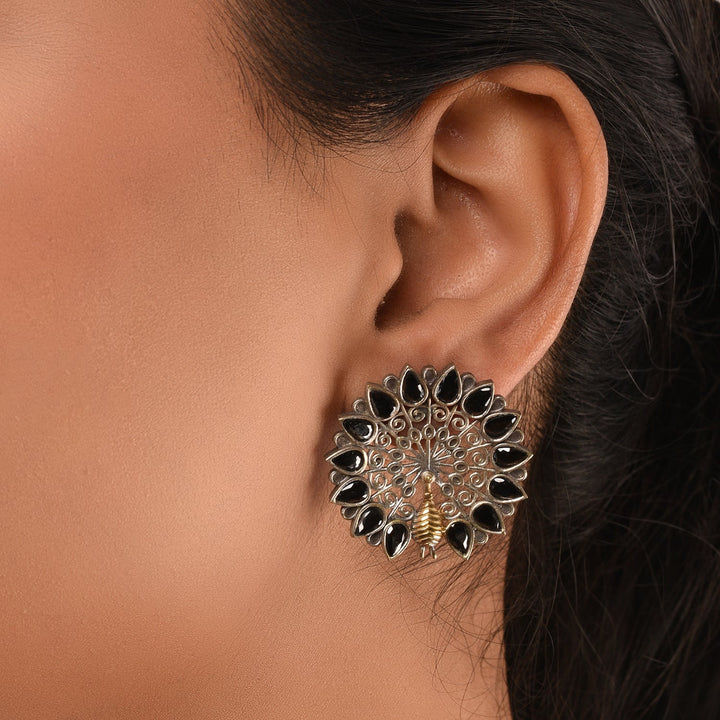 Dancing Mayil Peacock Stud Earrings