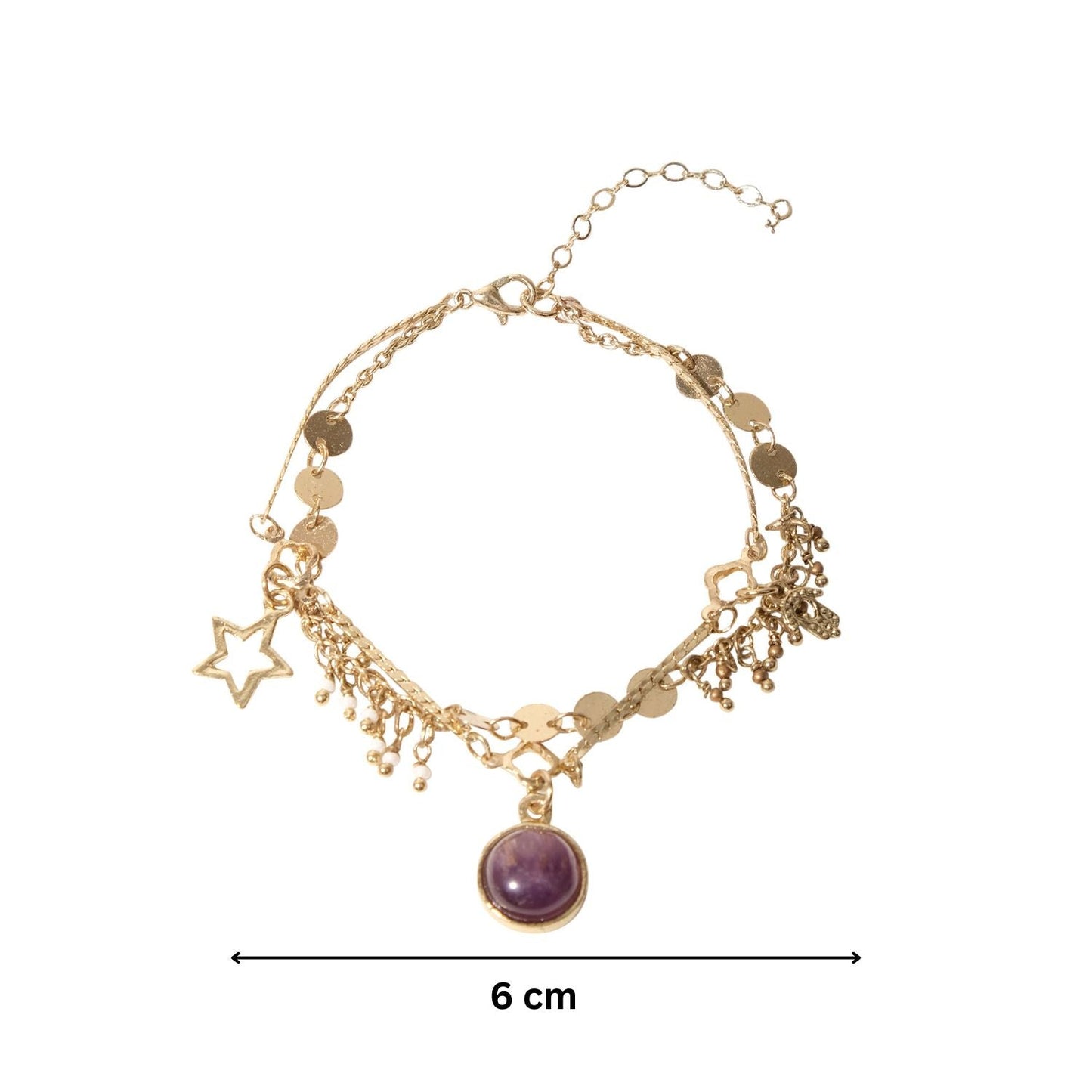 Dazzling Moon Charm layer Bracelet