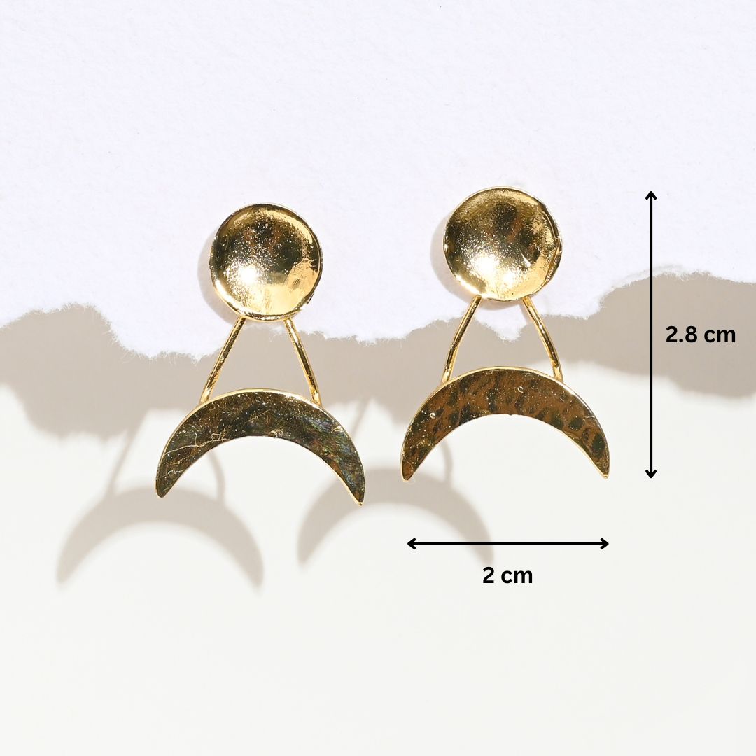 Drop Hammered Stud Earrings