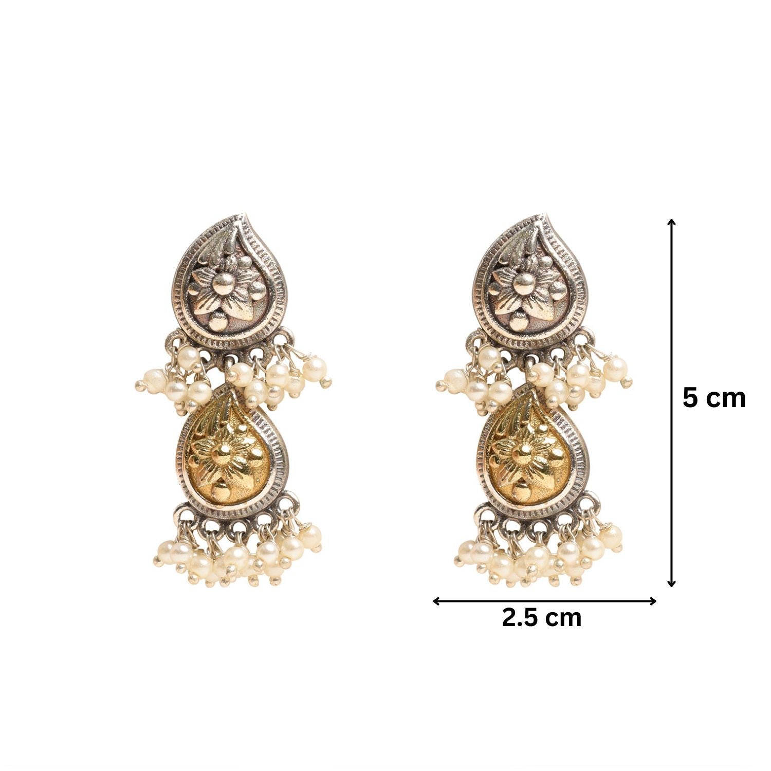 Dual Ambi Floral Drop Earrings