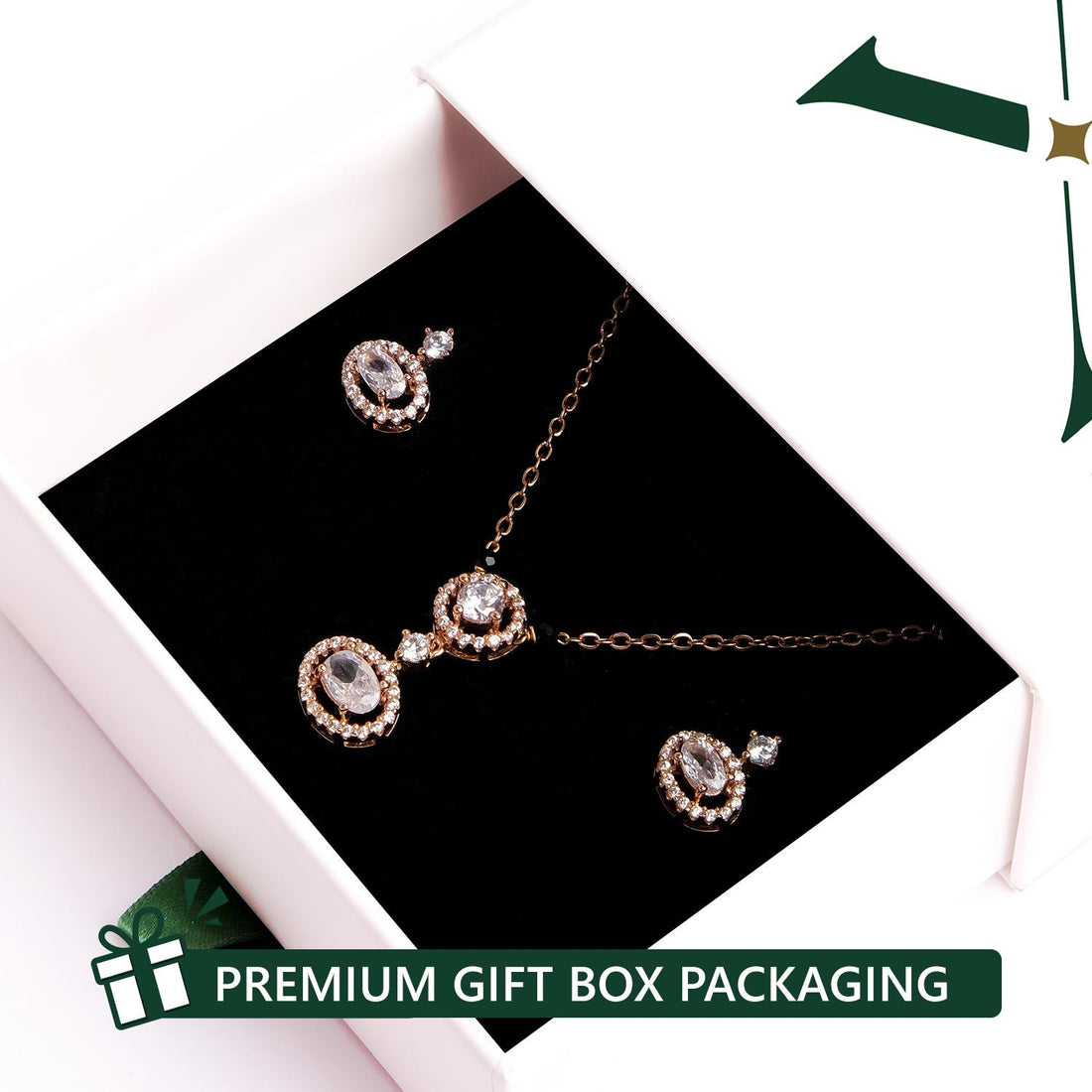 Dual Round American Diamond Mangalsutra with Earrings