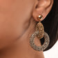 Dual Tone Beaded Hoop Dangler Earrings