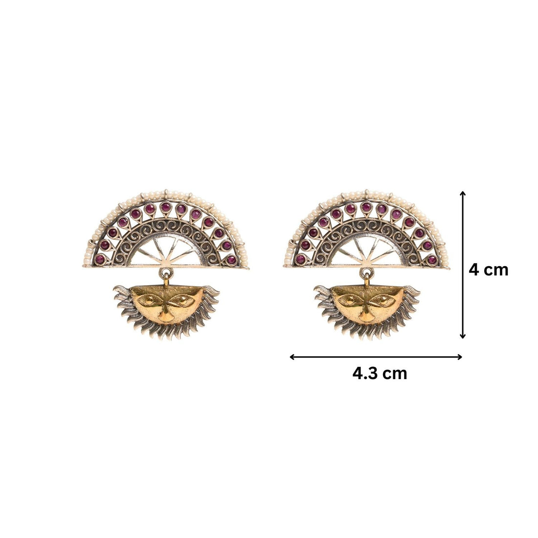 Dual Tone Surya Drop Earrings